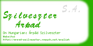 szilveszter arpad business card